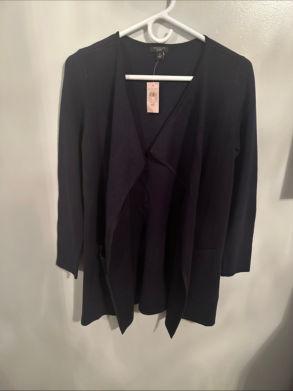 Ann Taylor Factory Navy Open-Front Cardigan